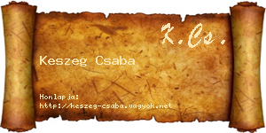 Keszeg Csaba névjegykártya