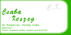 csaba keszeg business card